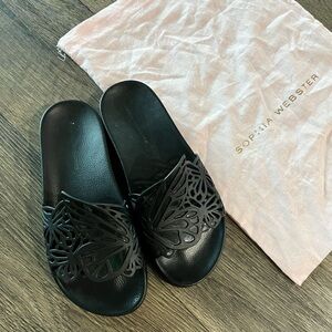 Sophia Webster Black Women's Slide Sandals